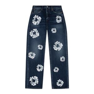 Denim Tears Baggy Dark Wash Rhinestone Cotton Wreath